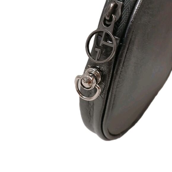 Giorgio Armoni Makeup Cosmetics Bag Circle Pouch Gunmetal Gray Designer Round - Picture 15 of 16